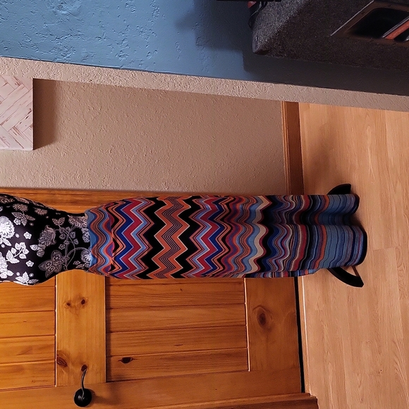 Dresses & Skirts - EUC Passports Maxi Skirt size Large multi-colored Black/Orange/Blue/White/Red